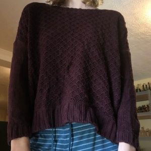AE Knitted Front Maroon Sweater